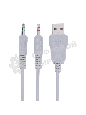 Гарнитура Marvo HG8959 Lumi 40 белый, проводная, 2×3.5 мм, микрофон с отключением, RGB-подсветка