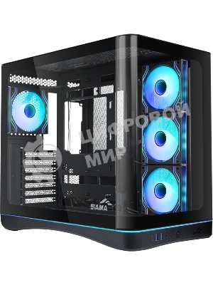 Корпус SAMA V62S, Midi-Tower, чёрный, 4 x 120 мм
