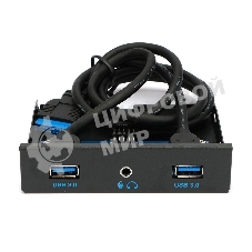 Планка на переднюю панель Gembird FP3.5-USB3-2A-HDA, USB, 2xUSB-A 3.0 + 1xJack 3.5мм, 3.5