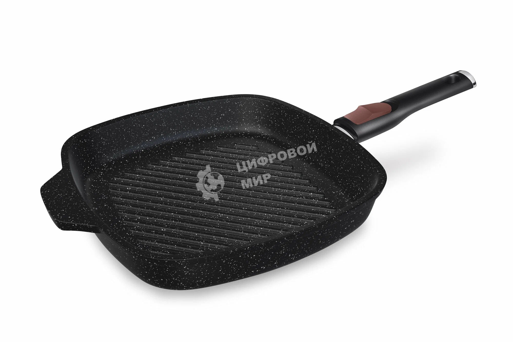 Сковорода-гриль квадратная 28 литая Индукция Гранит с/р