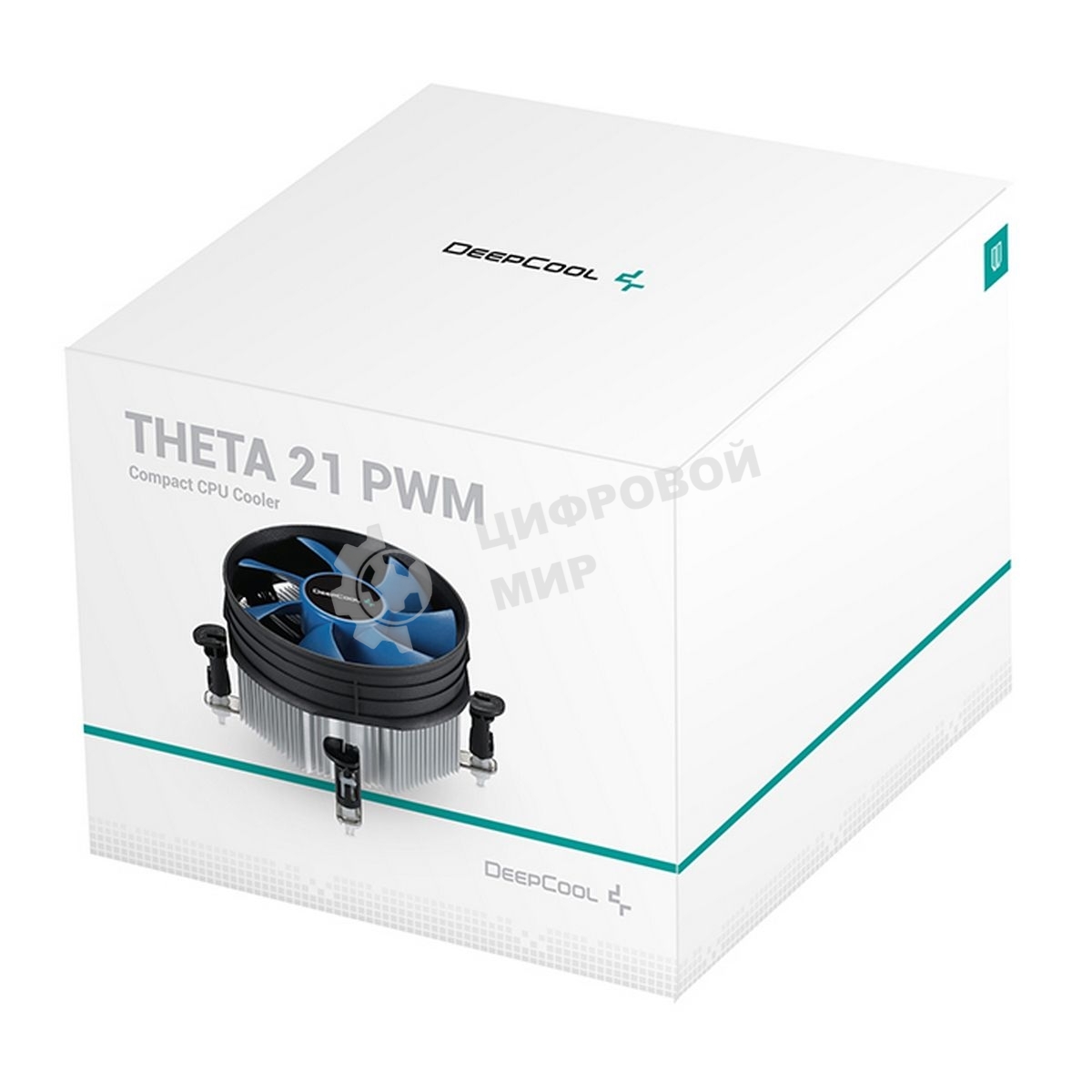 Кулер для процессора DEEPCOOL THETA 21 PWM черный/синий, 92 мм, алюминий, 2400 об/мин, 33.4 дБ, 4 pin, 95 Вт, 60.5 мм