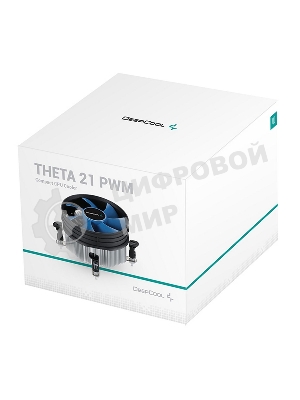Кулер для процессора DEEPCOOL THETA 21 PWM черный/синий, 92 мм, алюминий, 2400 об/мин, 33.4 дБ, 4 pin, 95 Вт, 60.5 мм