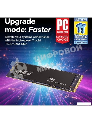 Накопитель SSD Crucial T500, 2Tb, M.2 2280, PCIe 4.0 x4, NVMe, R/W 7400/7000