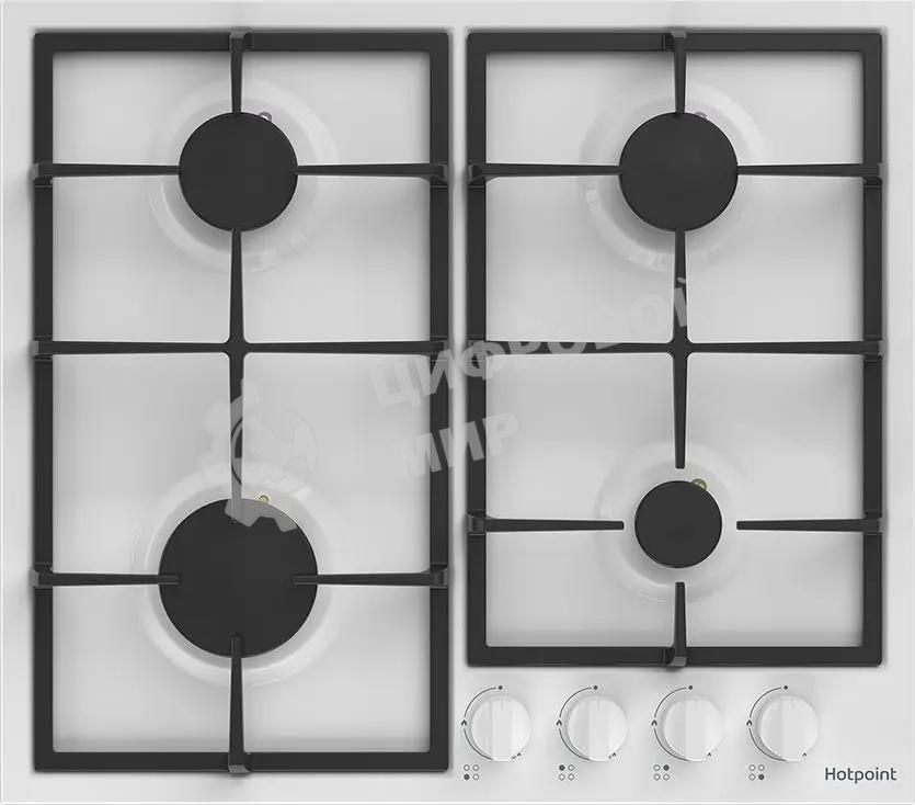 Газовая варочная панель Hotpoint HGMT 642 WH, независимая, белый