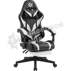 Кресло Defender Aspect черный, экокожа, 120 кг, подставка для ног, механизм качания