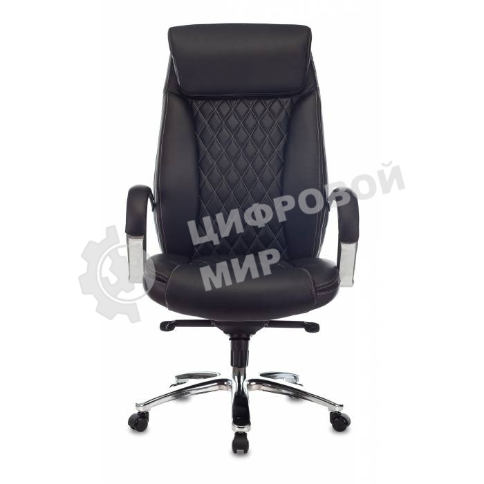 Кресло руководителя Бюрократ T-9924SL черный, кожа, крестовина металл хром