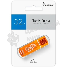 Флешка USB Smartbuy Glossy series Orange (SB64GbGS-Or), 64Gb, USB 2.0, R/W 25/15, оранжевый