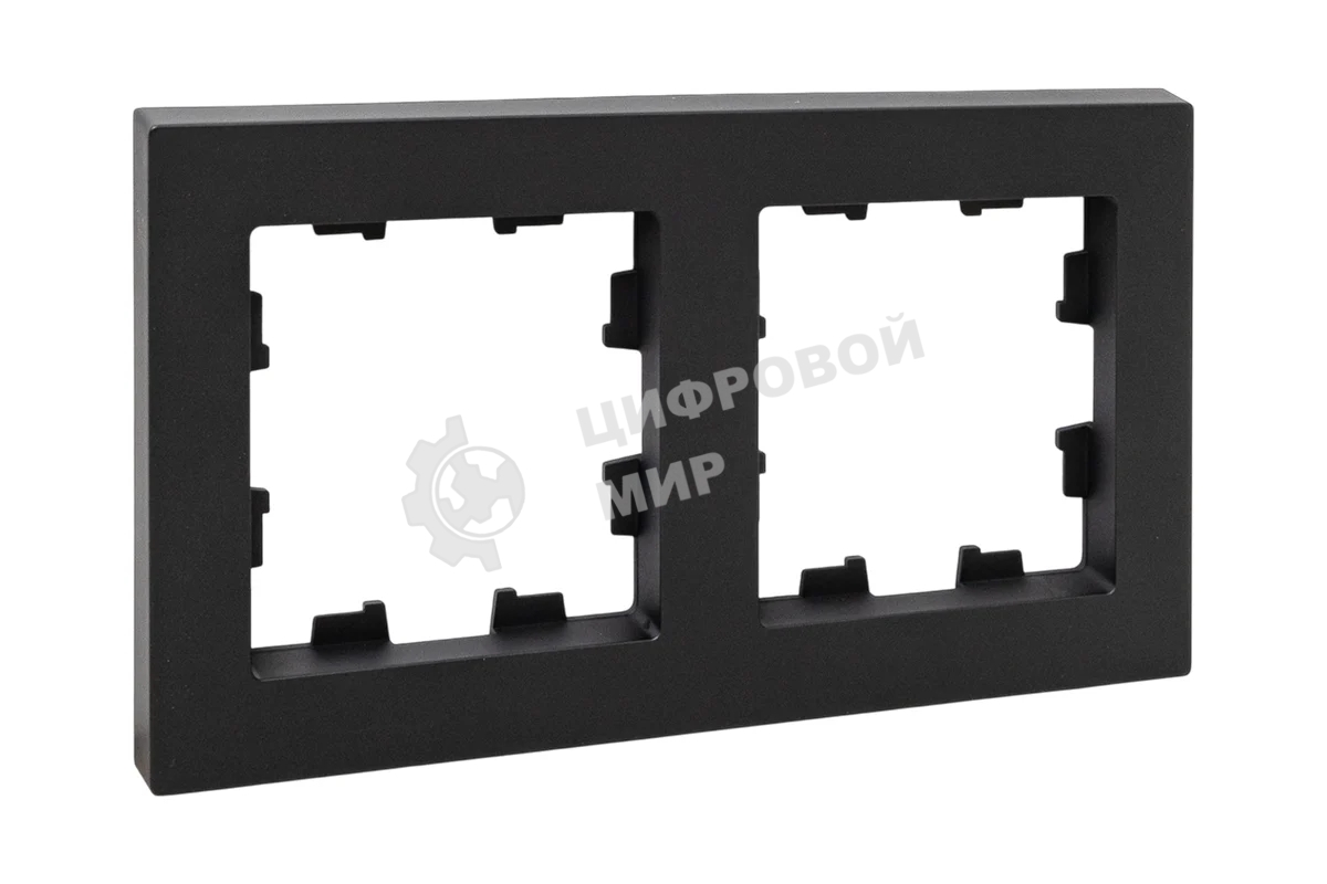 Рамка 2-местная Эпика EKF UP1-FPB-02 черная, пластик