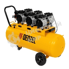Компрессор безмаслянный малошумный Denzel DLS 1800/100,1800 Вт, 3х600, 100 л, 345 л/мин