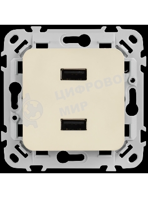 Розетка USB A+A 2,1А РЮ-2-ФлСл сливочный FLITE