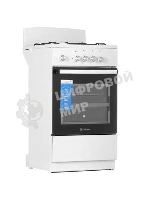 Плита газовая De Luxe 5040.48Г (Щ) белый, конфорок 4 шт, духовка 43 л, 50 см x 85 см x 50 см
