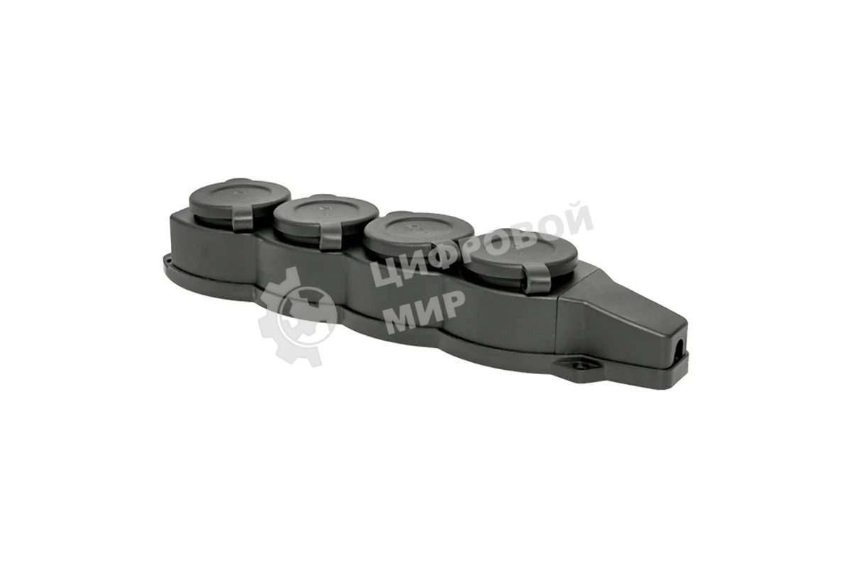 Розетка EKF RPS-020-16-230-44 PROxima четырехместная с защитными крышками каучуковая 230В 2P+PE 16A IP44