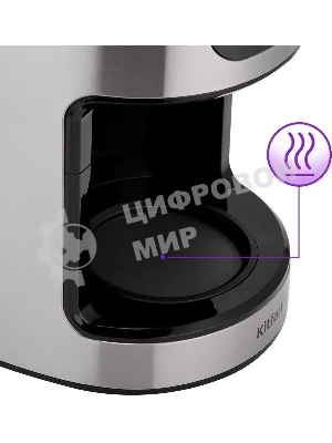 Кофемашина Kitfort КТ-782 1050Вт нержавеющая сталь/черный