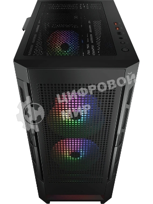 Компьютерный корпус Cougar Airface RGB Black, 2х140мм + 1x120мм ARGB Fan, ARGB Fan Hub, без БП, черный, ATX