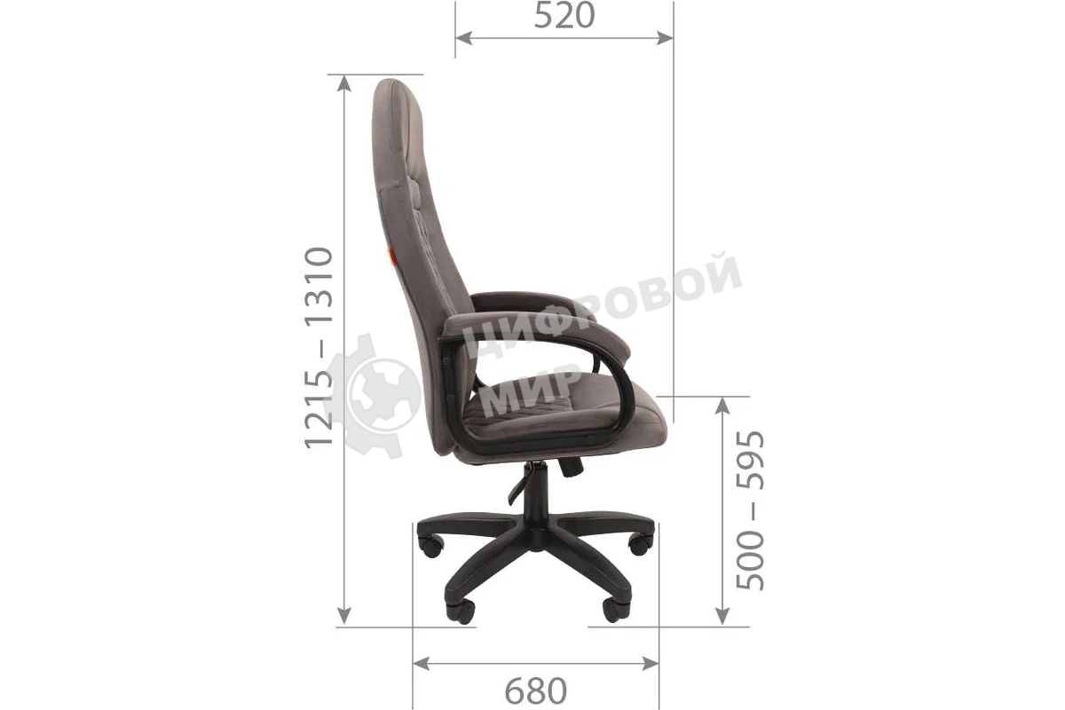 Кресло офисное Chairman Home 951 ткань Т-55 серый