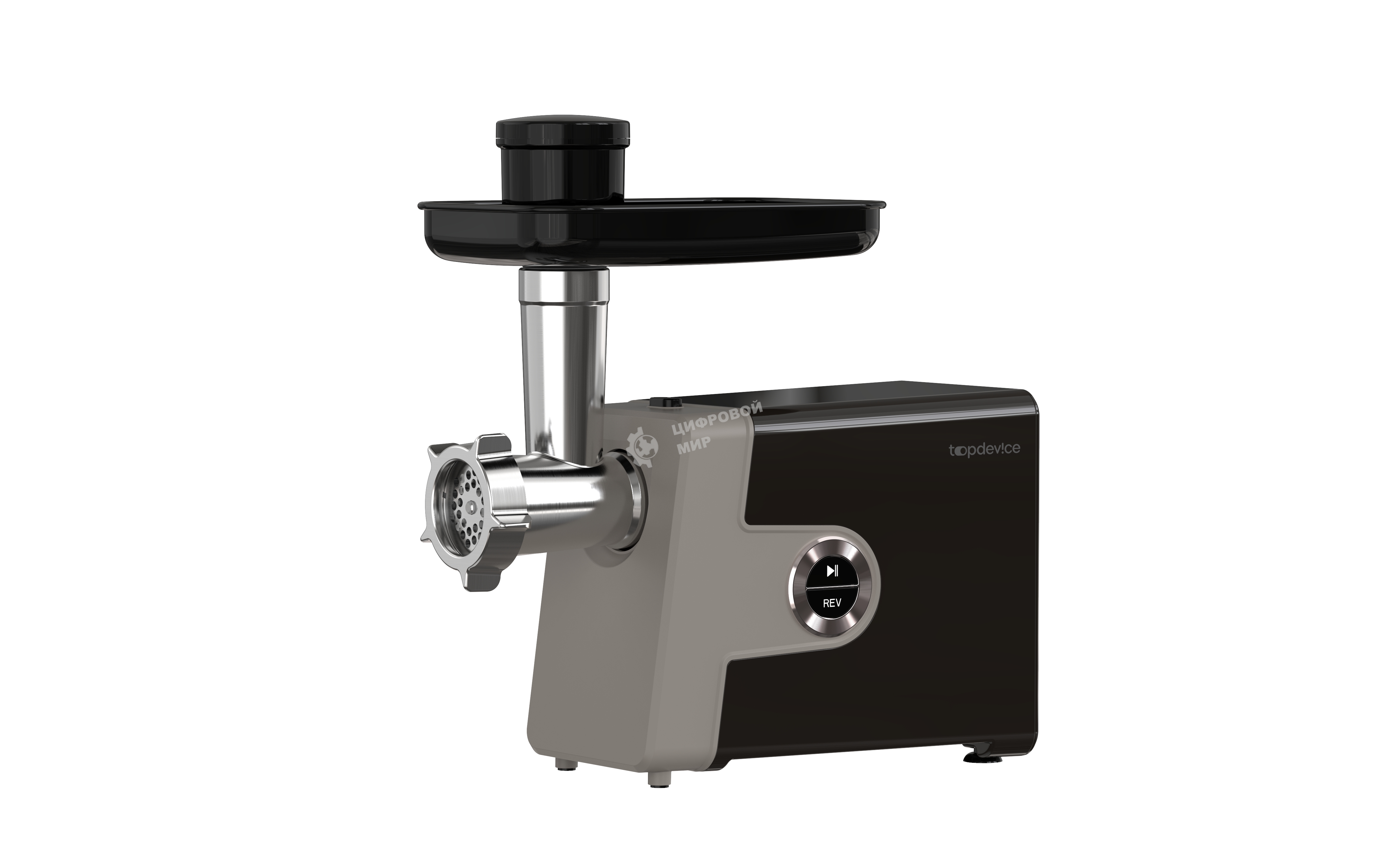 Мясорубка электрическая Topdevice TDMG107 коричневый, 1800 Вт, 2 кг/мин, реверс, насадки - 6