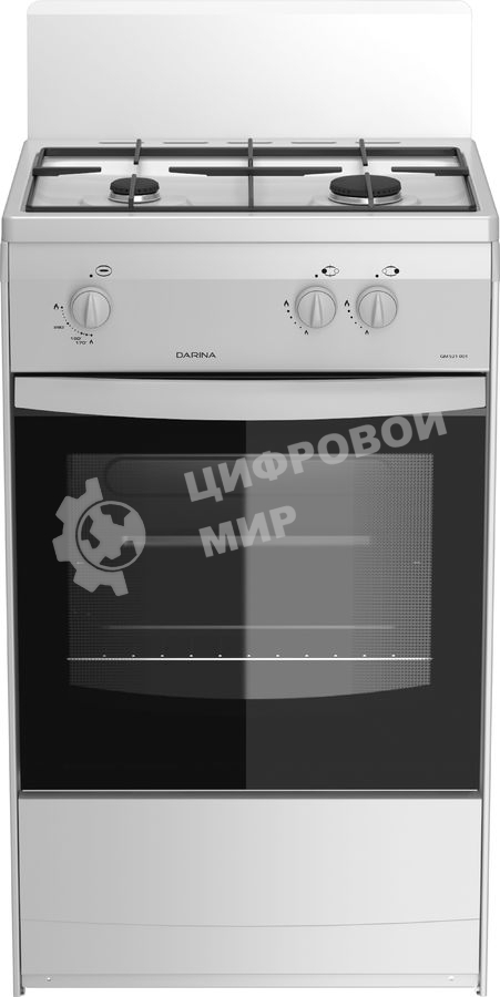 Плита газовая Darina 1AS GM 521 001 W белый/черный, конфорок 2 шт, духовка 45 л, 50 см x 85 см x 41 см