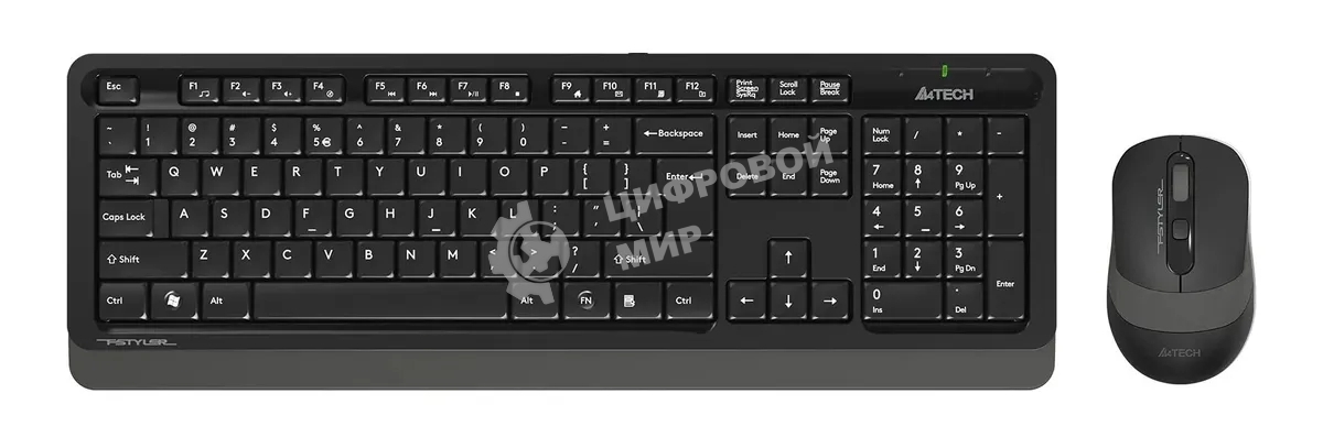 Комплект клавиатура+мышь A4Tech FStyler FG1010S беспроводной, USB, 2000 DPI, чёрный/серый
