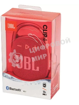 Колонка портативная JBL Clip 4 красный 5W 1.0 BT 15м 500mAh (JBLCLIP4REDAM)