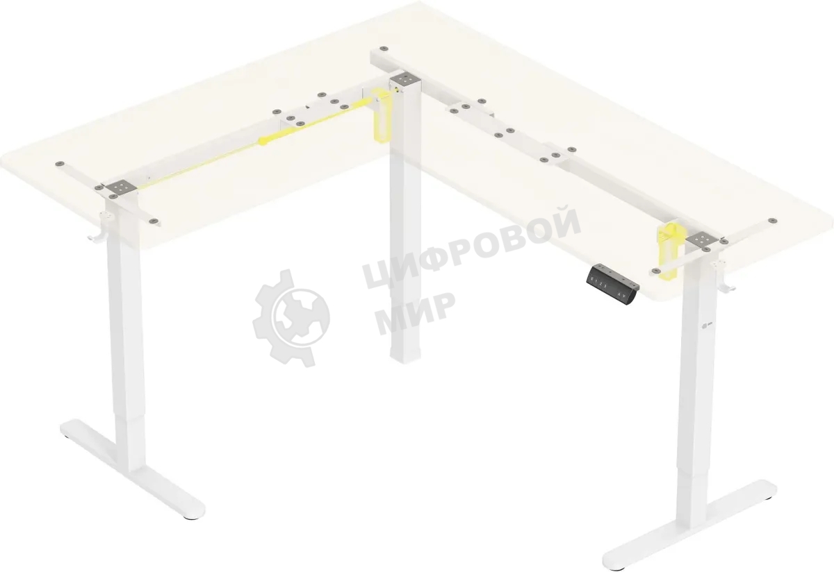 Стол компьютерный Cactus угловой подъемный столешница МДФ, белый дуб каркас белый 140x72x60 см (CS-EDXL-WWD)