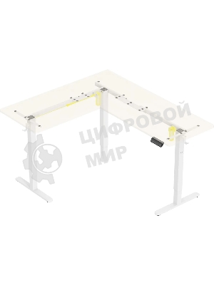 Стол компьютерный Cactus угловой подъемный столешница МДФ, белый дуб каркас белый 140x72x60 см (CS-EDXL-WWD)