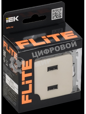 Розетка USB A+A 2,1А РЮ-2-ФлСл сливочный FLITE