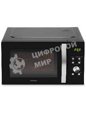 Микроволновая печь Hyundai HYM-D2078 черный/серебристый, 23 л, 800 Вт, переключатели - кнопки, поворотный механизм