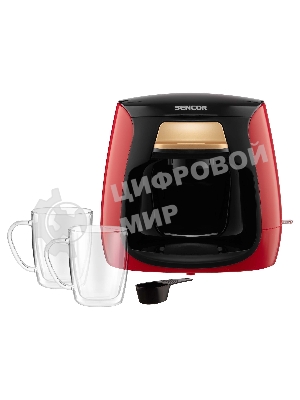 Кофеварка капельная Sencor SCE 2101RD красный, исп. кофе - молотый, 0.3 л. 500 Вт.