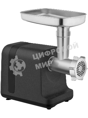 Мясорубка электрическая Rondell RDE-1456 черный, 3000 Вт, 2.5 кг/мин, реверс, защита от перегрузки, металлический лоток, насадки - 5