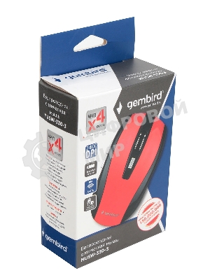 Мышь беспроводная Gembird MUSW-330-3 красный, 2400 dpi, радиоканал, USB, кнопки - 6