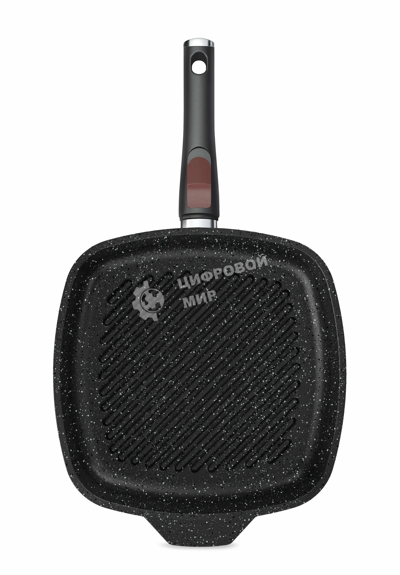 Сковорода-гриль квадратная 28 литая Индукция Гранит с/р