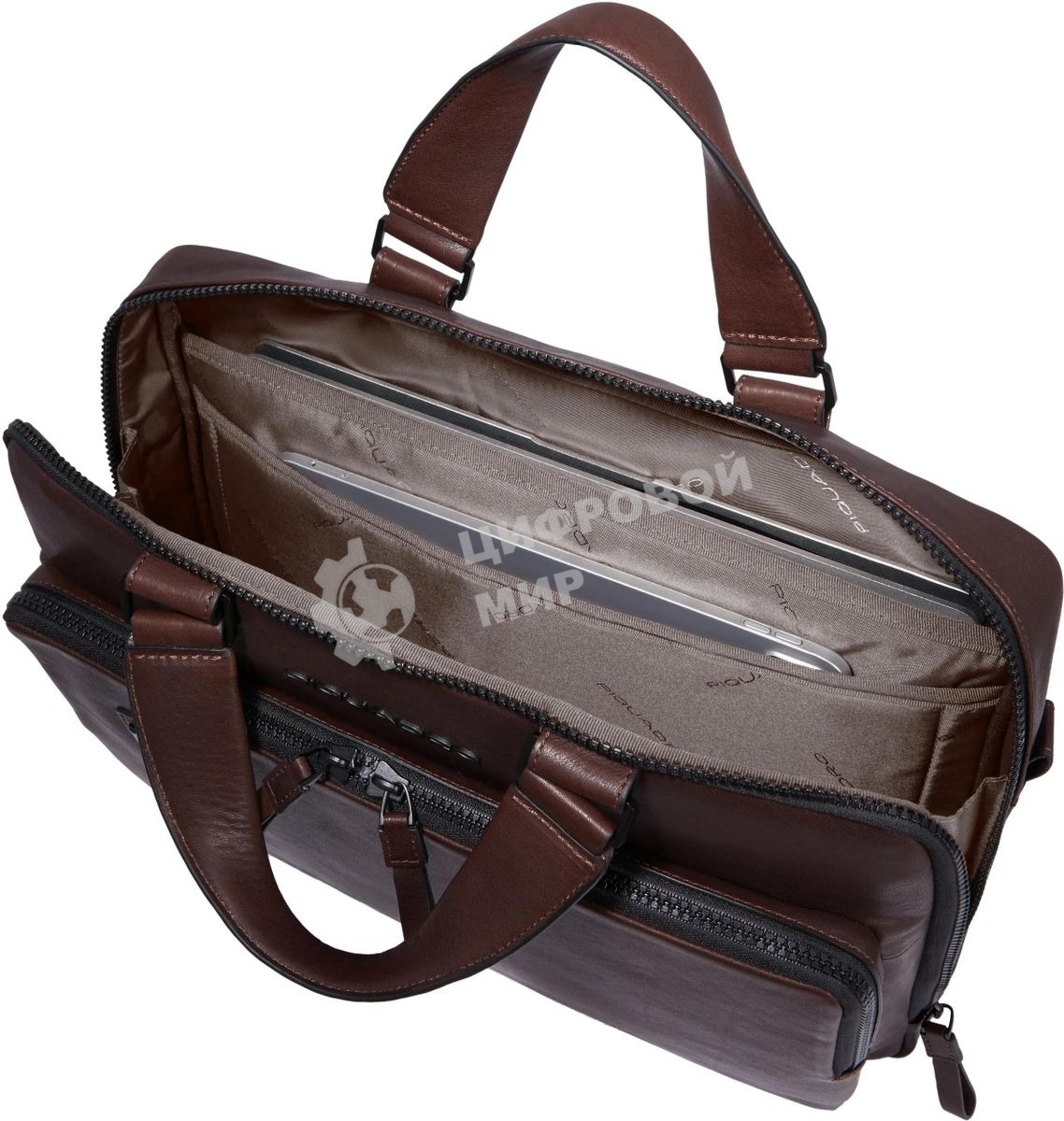 Сумка для ноутбука Piquadro Harper CA4098AP/TM, натур.кожа, темно-коричневый