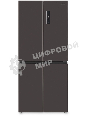 Холодильник Hyundai CM45043F черная сталь трехкамерный 270/135л морозилка снизу No Frost, Side by Side