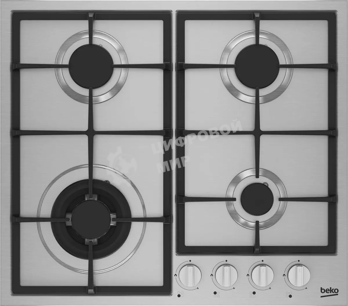 Встраиваемая газовая варочная поверхность Beko HIYG 64225 SXO нержавеющая сталь