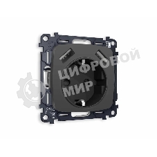 Комплект механизма электрической розетки OMEGA Графит мягкое касание 2USB A+A 18W (быстрая зарядка) с/з QUANT (OP9090, VM155) MO909010