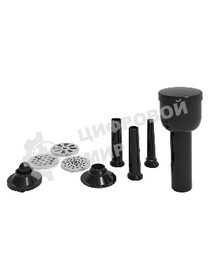 Мясорубка электрическая BBK MG3002 серый, 2500 Вт, 2.5 кг/мин, реверс, защита от перегрузки, металлический лоток, насадки - 7