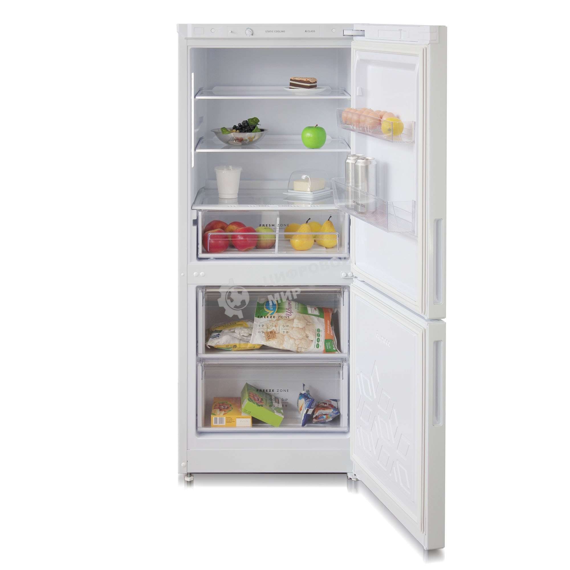 Холодильник Бирюса 6141 белый двухкамерный 165/60л морозилка снизу