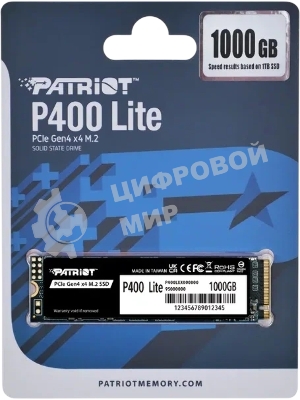 Накопитель SSD Patriot P400 Lite 1Tb M.2 2280 NVMe PCle 4.0 x4 R3500/W2700 TbW 560Tb 3D NAND with HS