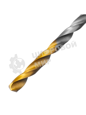 Сверло спиральное по металлу Denzel 3,5 х 112 мм, Р6М5, Golden Tip, удлиненное, 2 шт.