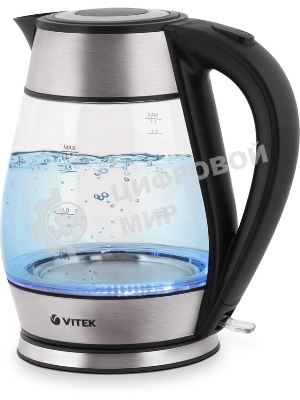 Чайник Vitek VT-7037(TR) Мощность 2200 Вт Макс. объем 1,7 л Корпус из термостойкого стекла.