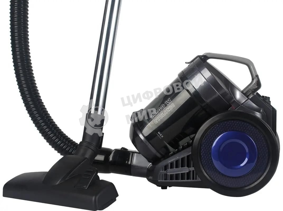 Пылесос Supra VCS-2410 синий/черный, 380/2200 Вт, уборка сухая, пылесборник контейнер, 1.5 л