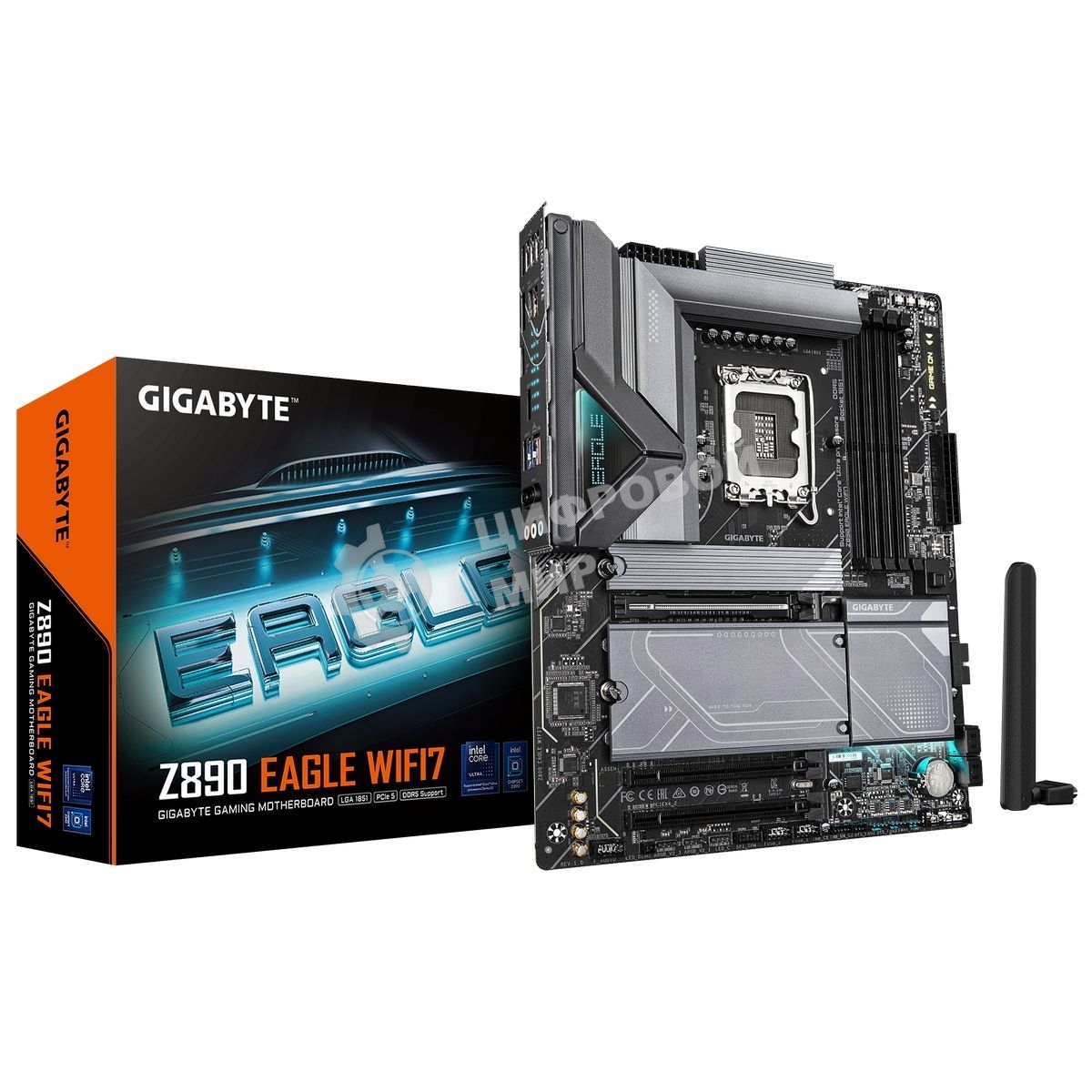 Материнская плата Gigabyte Z890 EAGLE WIFI7, LGA 1851, Intel Z890, 4xDDR5, 4xSATA, 4xM.2, 1xPCIe 5.0 x16, 2xPCIe 4.0 x4, 1xDP, 1xUSB-C, 1x 2.5Gb LAN, 4xUSB-A 3.2 Gen 1, 2xUSB-A 3.2 Gen 2, 3x3.5 мм, 7.1, 1xUSB4, ATX