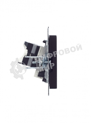 Розетка компьютерная двойная RJ11+RJ45 IEK BRITE РК/Т12-БрЧ кат.5E черный