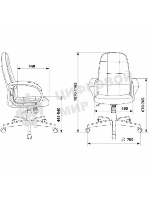 Кресло руководителя Бюрократ CH 002 Fabric Light-19 серый, крестов. пластик