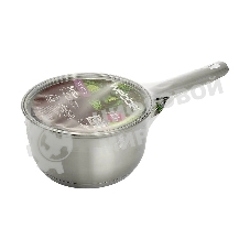 Ковш WEBBER BE-127/2 2,1 л со стеклянной крышкой, 16х9,5 см, нержавеющая сталь