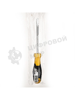 Отвертка шлицевая Deli DL6361251 6х125мм CR-V, Двухкомпонентная ручка. Хромированная