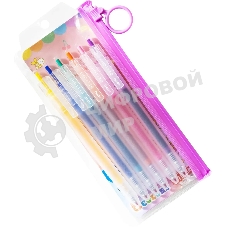 Набор ручек гелевых Deli Delight EG118-6C, d=0.5мм, ассорти чернила (6шт) автоматические