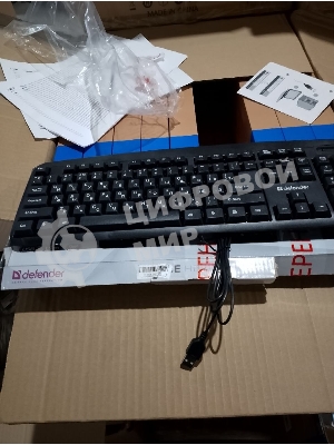 (Поврежденный товар) Клавиатура проводная DEFENDER Office HB-910 черный (USB, 104 клавиши) (45910_(Поврежденный товар) 000460)