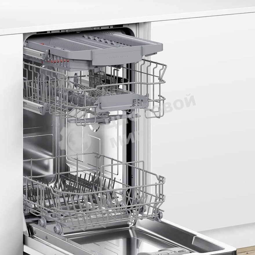 Встраиваемая посудомоечная машина Bosch SPV4EMX10E, серебристый, 44.8 см, 10 компл., 44 дБ, класс C