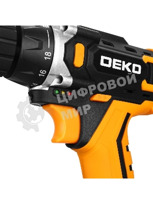 Дрель-шуруповерт Deko Banger 20V ONE+, 20 В, 1,5 Ач, 42 Нм, щеточный